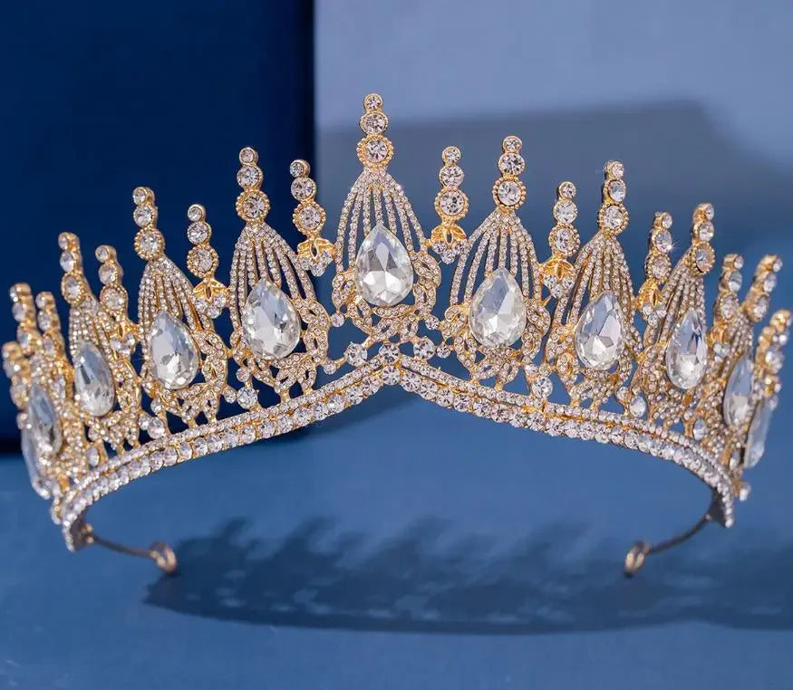 Baroque Crystal Tiaras And Crowns Luxury Rhinestone Prom Diadem Bridal Wedding Hair Accessories Jewelry Crown Tiara For Women