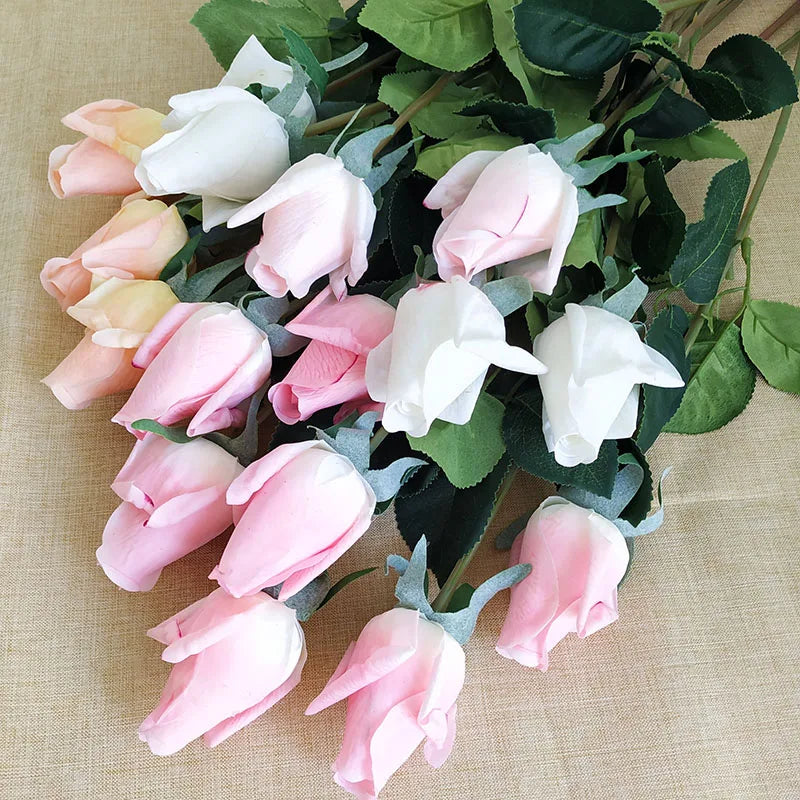 Wedding Decorations 12pcs/Lot Rose Latex Artificial Flowers Floral Silk Real Touch Rose Flowers Home Birthday Party Bouquet