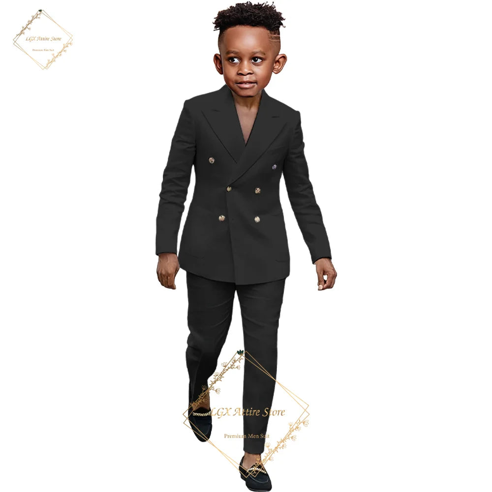 Boys suit 2 piece suit - custom made for 2~16 year old children double breasted peak lapel formal occasion slim fit suit