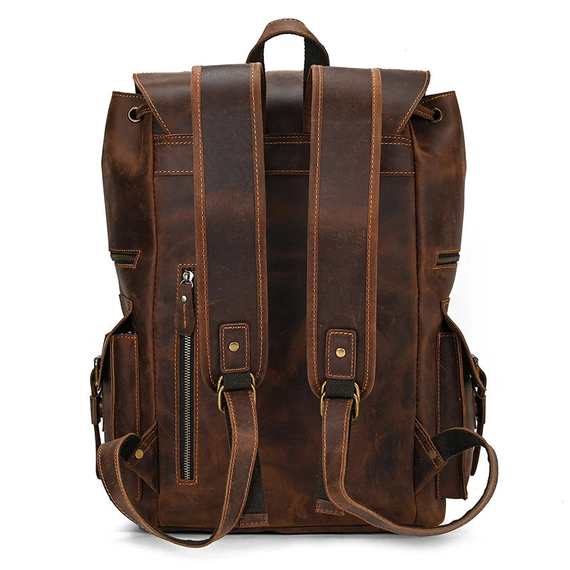 2025 New Arrivals Leather Backpack For Men Male Genuine Leather Laptop Travel Backpack 17 Inch Daypack Shoold Bag Men Male Large