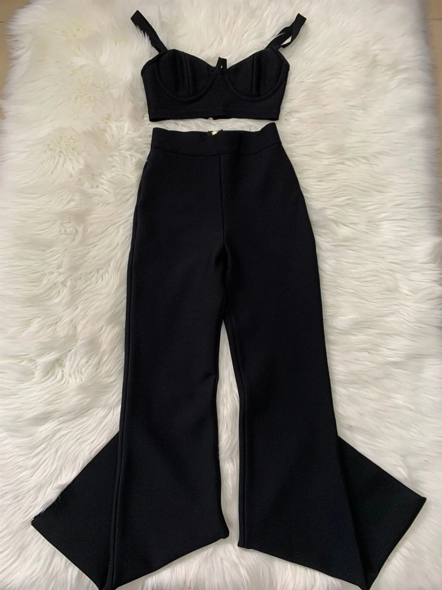 High quality Blue Two Pieces Set Bodycon Rayon Bandage Set Evening Party Sexy Fashion Outfit