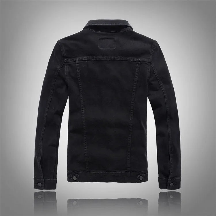 Men Pink Denim Jackets Outwear Slim Fit Denim Coats New Fashion Male Cotton Casual Jeans Jackets Streetwear Jean Coats Size 4XL