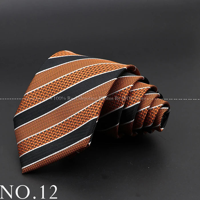 New Design Wedding Men Tie Brown Solid Striped Paisley Flower Neckties Men Business Dropshipping Groom Collar Accessories Gift