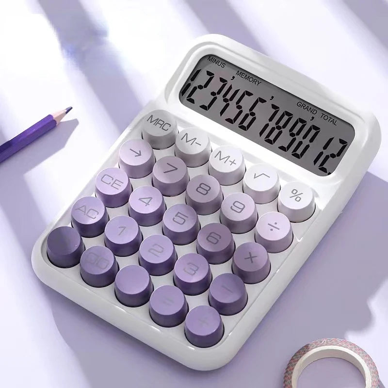 Gradation Candy Portable Calculators Large Display Mechanical Dot Keyboard Back To School Supplies Students/Finance Stationery