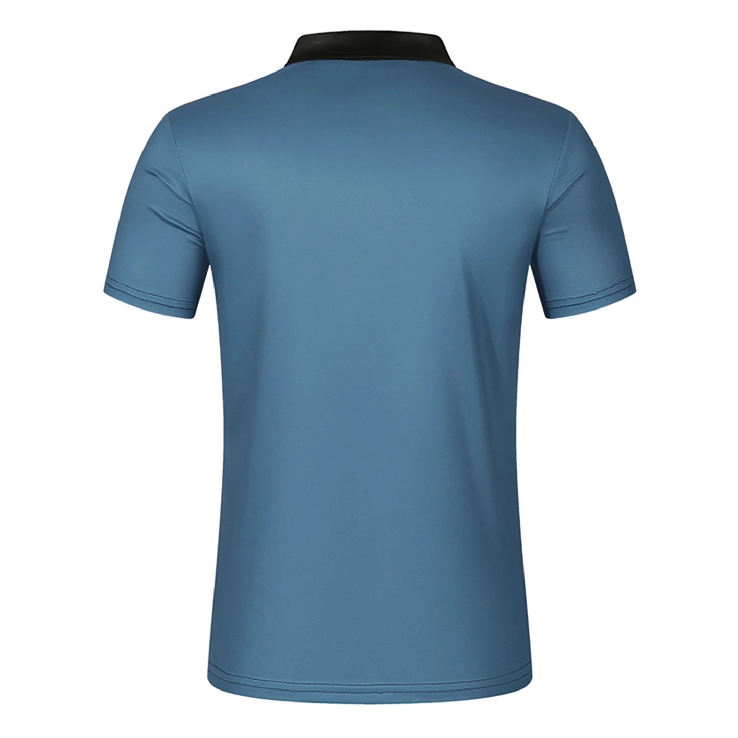 Summer Men Clothes Short Sleeve Spell Color Zipper Polo Shirt Men Casual Lapel Golf Polo Shirt Elasticity Comfortable Tops