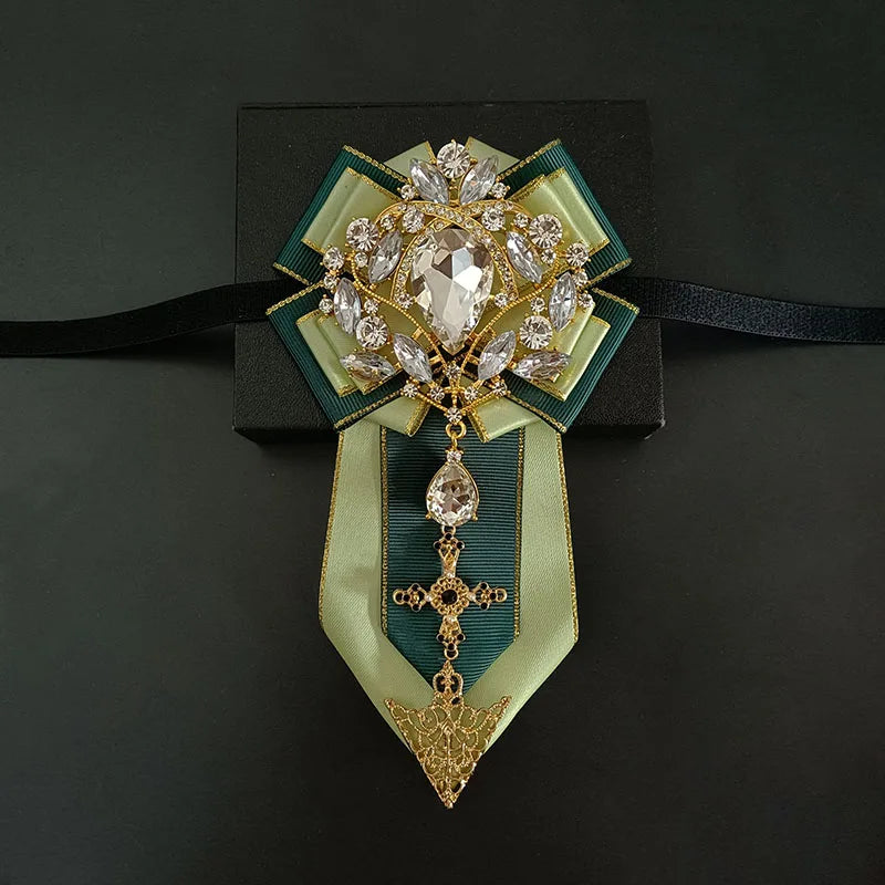 Men's Wedding Bow Tie Original Design Handmade Jewelry High-end Business Banquet Collar Flower Luxury Big Rhinestone Bowties