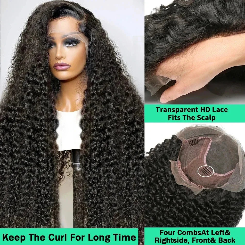 40 inch Deep Wave 13x6 HD Lace Frontal Wigs For black Women Water Wave Curly Lace Frontal Wigs 13x4 Lace Front Wig Human Hair