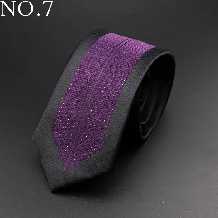 New Skinny 6cm Ties For Men Wedding Dress Necktie Perple Floral Paisley Patchwork Tie Business Slim Shirt Accessory Gift Cravate