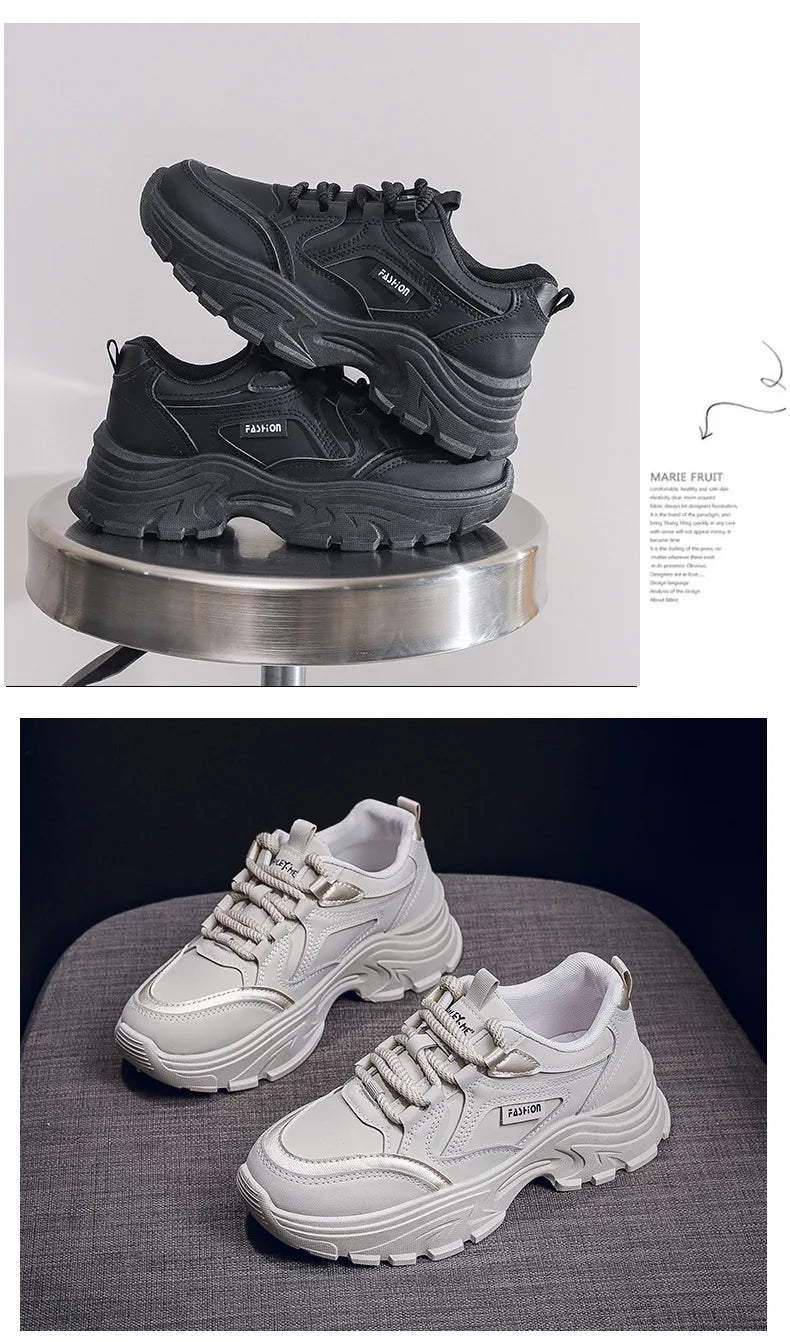 Sneakers for Women Autumn New Style, Korean Version Versatile Thick-Soled Single Shoes, Sports Shoes Running Casual Shoes