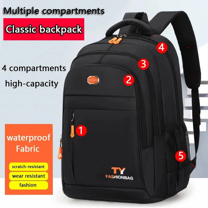 Leisure multi-layer zipper large capacity travel backpack, stylish men's and women's backpack, business computer backpack-ll