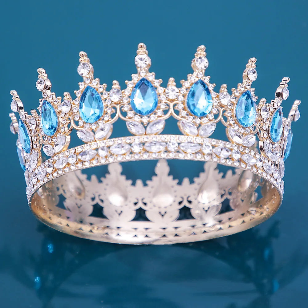 Baroque Crystal Tiaras And Crowns Rhinestone Prom Diadem Headband Crown Bridal Wedding Hair Accessories Jewelry Crown Tiara Gift