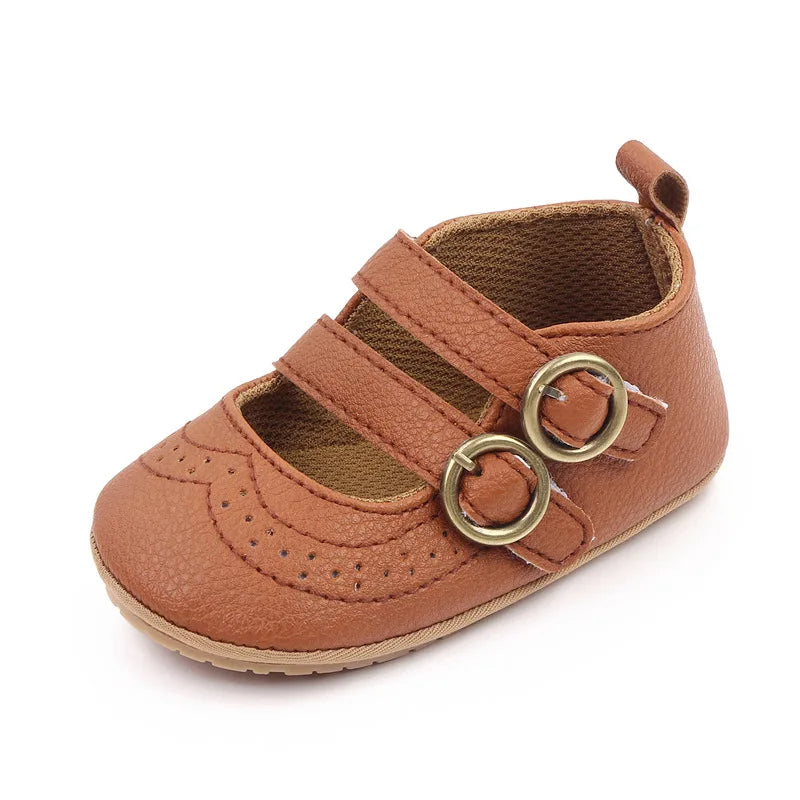 Baby Leather Shoe 2025Summer New Shallow Mouth Princess Shoe 0-12M Babys Shoes Soft Sole Anti Slip Baby Walking Shoes Tennis