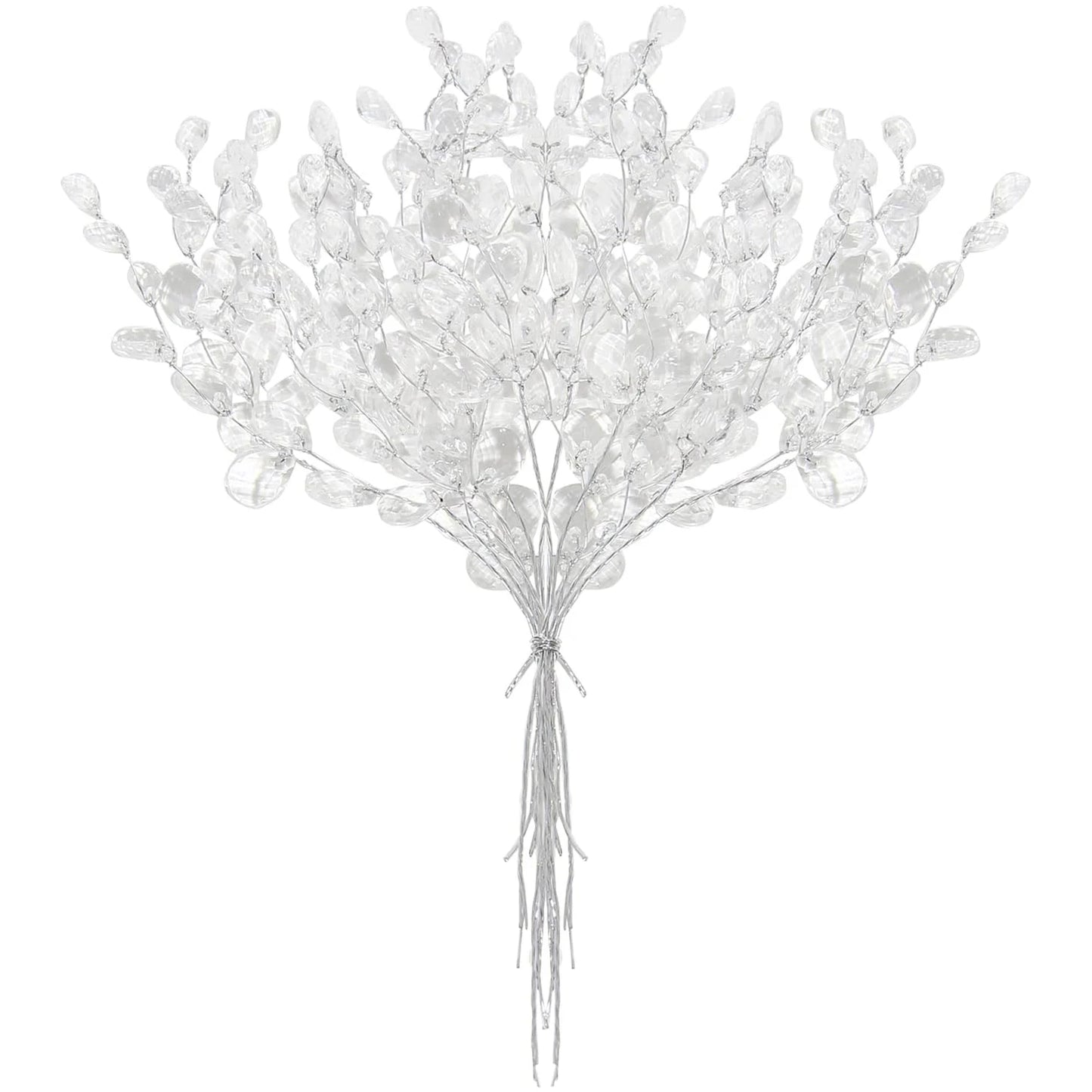 30/50pcs Artificial White Crystal Acrylic Water Droplet Handmade Wedding Bridal Bouquets Wreath Table DIY Gift Decor Accessories