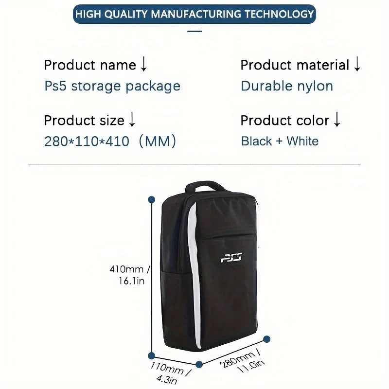 Travel Backpack For PS5 Console, Accessories, Protective Carrying Case Storage Bag Compatible With Sony PlayStation 5 Console