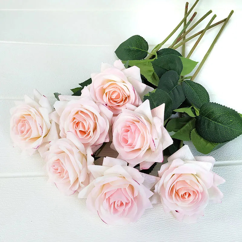 Wedding Decorations 12pcs/Lot Rose Latex Artificial Flowers Floral Silk Real Touch Rose Flowers Home Birthday Party Bouquet