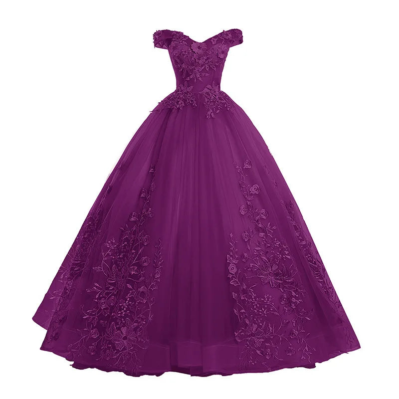 Luxury 15 Quinceanera Dresses Ball Gown Puffy Long Lace Appliques Prom Dress Customized Student Show Graduation Host Party Dress