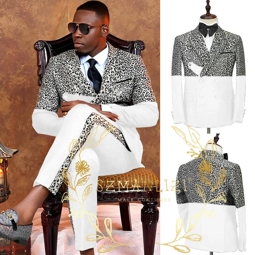 High Quality Fashion Design Double Breasted Men Suits Costume Homme Wedding Prom Slim Fit Tuxedo Groom Wear 2 Pieces Jacket+Pant