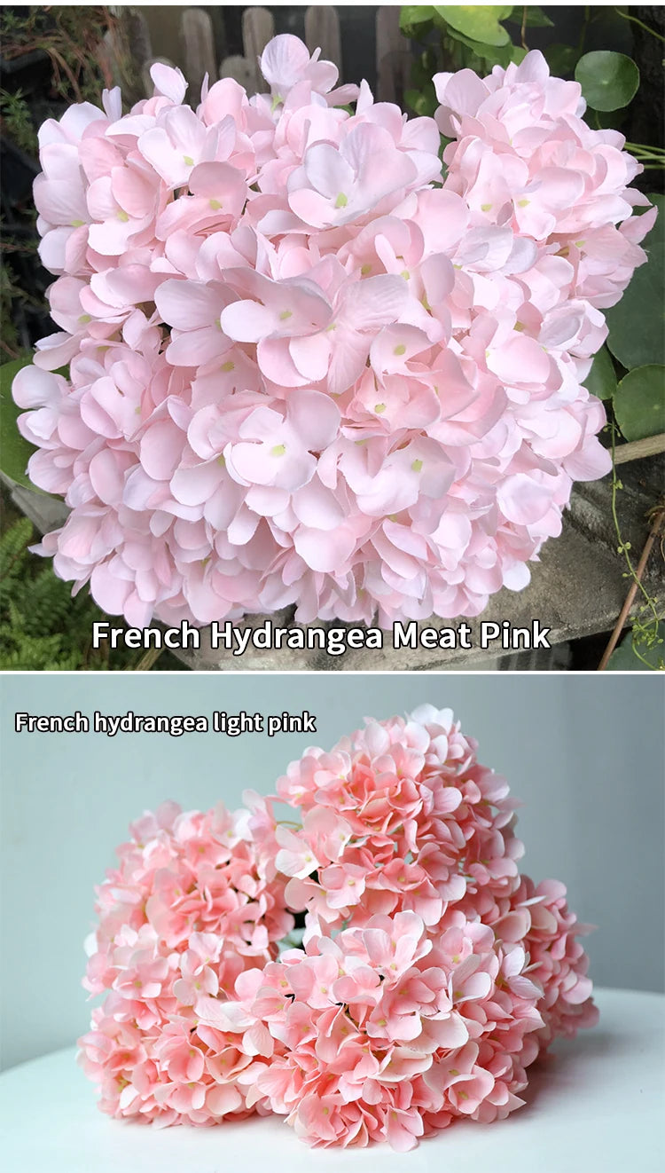 5 Heads Hydrangea Bouquet Silk Artificial Flowers for Party Wedding Living Room Decoration Accessories Home Decor Fake Flowers