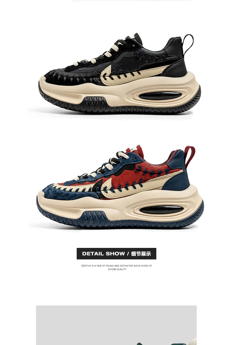 Men's Sneakers Thick Bottom Casual Sneaker Shoes for Men Wear-resistant Apring and Autumn Soft and Comfortable Fashion Non-Slip