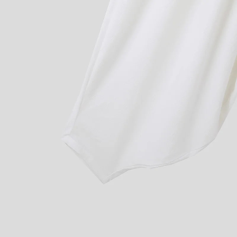 2024 Men Wide Leg Pants Solid Color Elastic Waist Loose Casual Trousers Men Oversize Streetwear Fashion Long Pants S-5XL INCERUN
