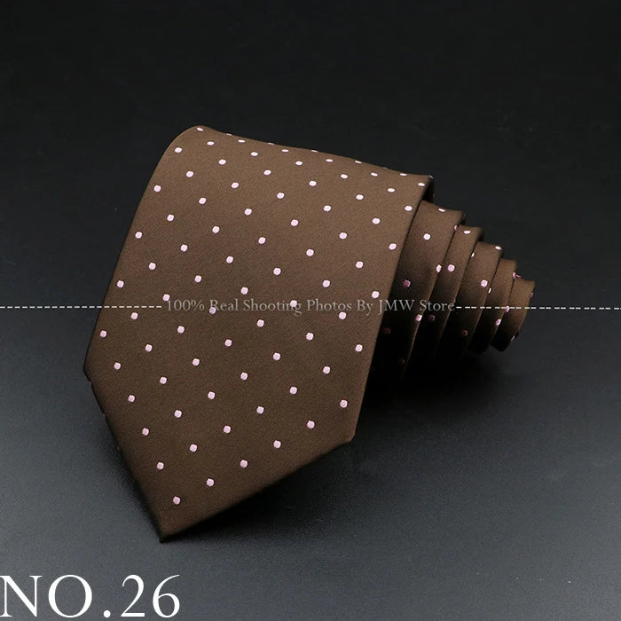 New Design Wedding Men Tie Brown Solid Striped Paisley Flower Neckties Men Business Dropshipping Groom Collar Accessories Gift