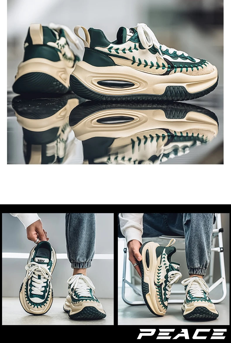 Men's Sneakers Thick Bottom Casual Sneaker Shoes for Men Wear-resistant Apring and Autumn Soft and Comfortable Fashion Non-Slip
