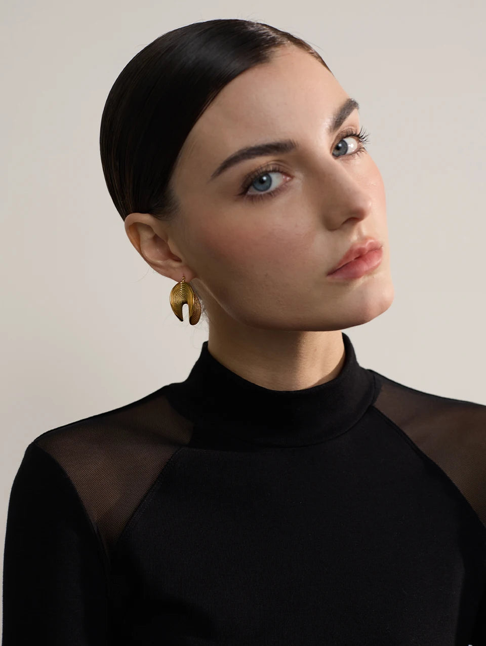 Yhpup Stylish Unique Stainless Steel Geometric Statement Waterproof Earrings Creative Metal Gold Color Temperament Jewelry Women