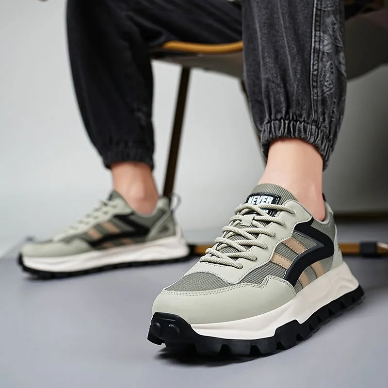Man Trend 2024 High Quality Shoes Men's Outdoor Sneakers Breathable Running Shoes Thick Soled Mesh Sport Sneakers