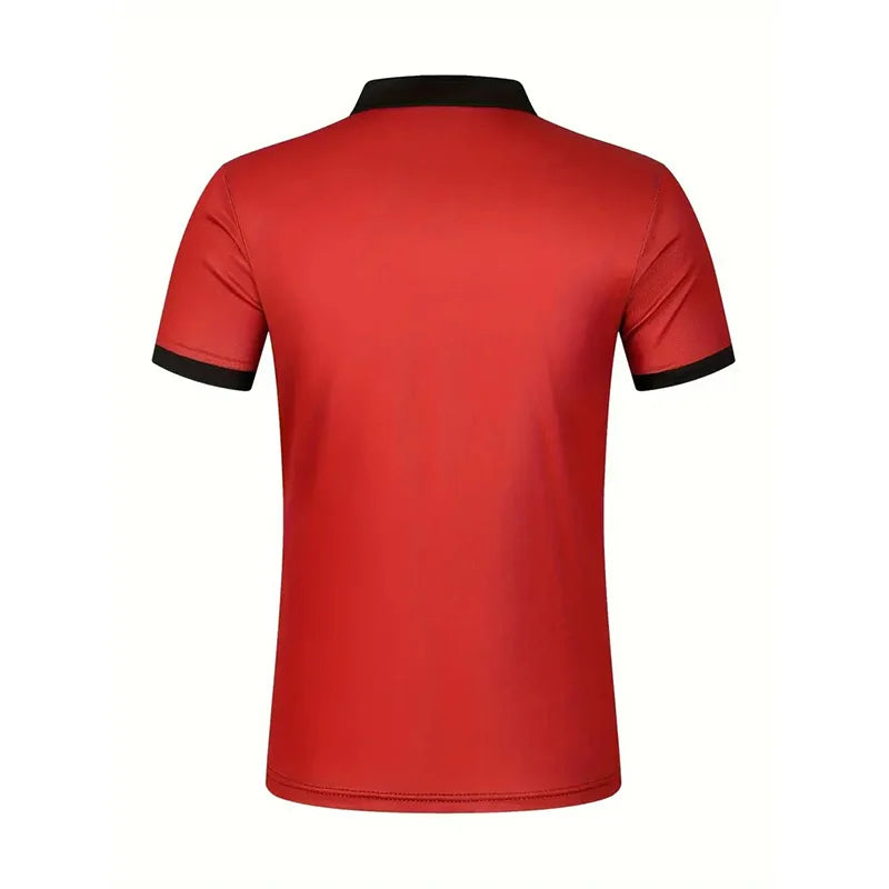 Summer Men's Short sleeved Polo Shirt Business Casual Collar T-shirt Plus Size Breathable Top European and American Plus size