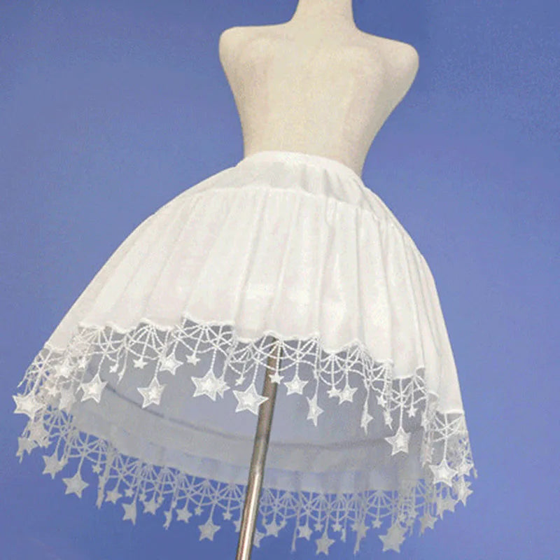 Girls Ruffled Short Petticoat with/no Hoop Solid Color Fluffy Bubble Tutu Skirt Puffy Half Slip Prom Crinoline Underskirt