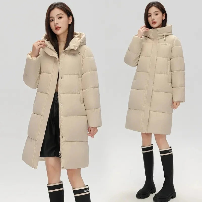 2025 New Long Winter Jacket Women Parkas Down Cotton Jackets Warm Hooded Outwear Female Thick Cold Snow Wear Coats Puffer Jacket