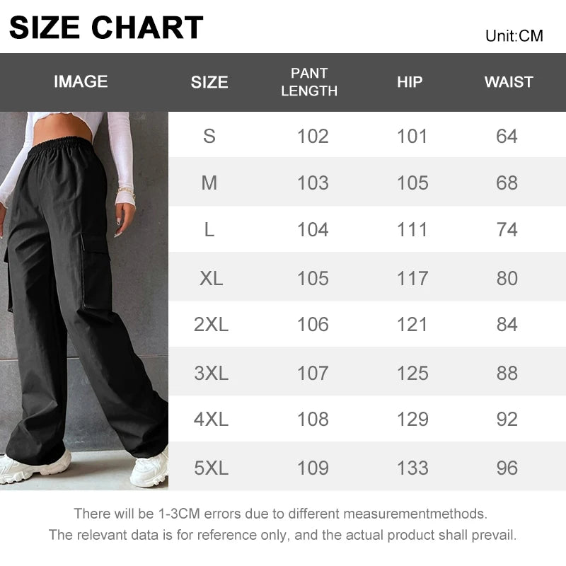 Vintage Streetwear Cargo Pants Fashion Women Solid Oversized Pocket High Waist Baggy Pant Casual Hip Hop Straight New Trousers