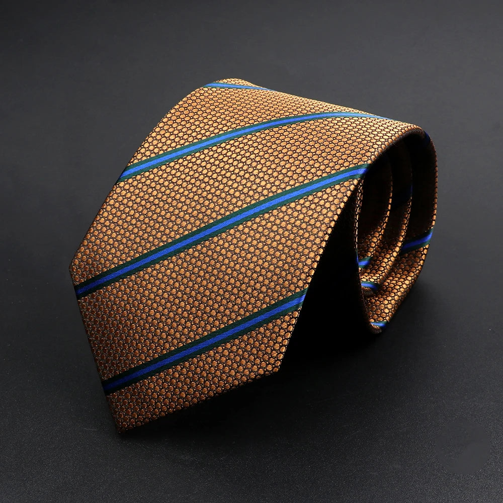 New Design Wedding Men Tie Brown Solid Striped Paisley Flower Neckties Men Business Dropshipping Groom Collar Accessories Gift
