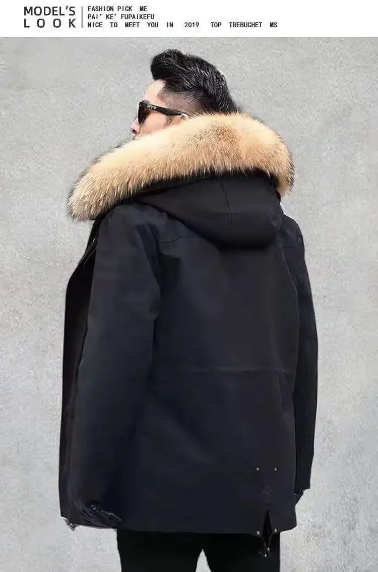 2024 New Casual Winter Men's Down Jacket Fox Fur Men's Coat Coat Men Clothing Coat Winter Jackets Mens Jacket Men Jacket