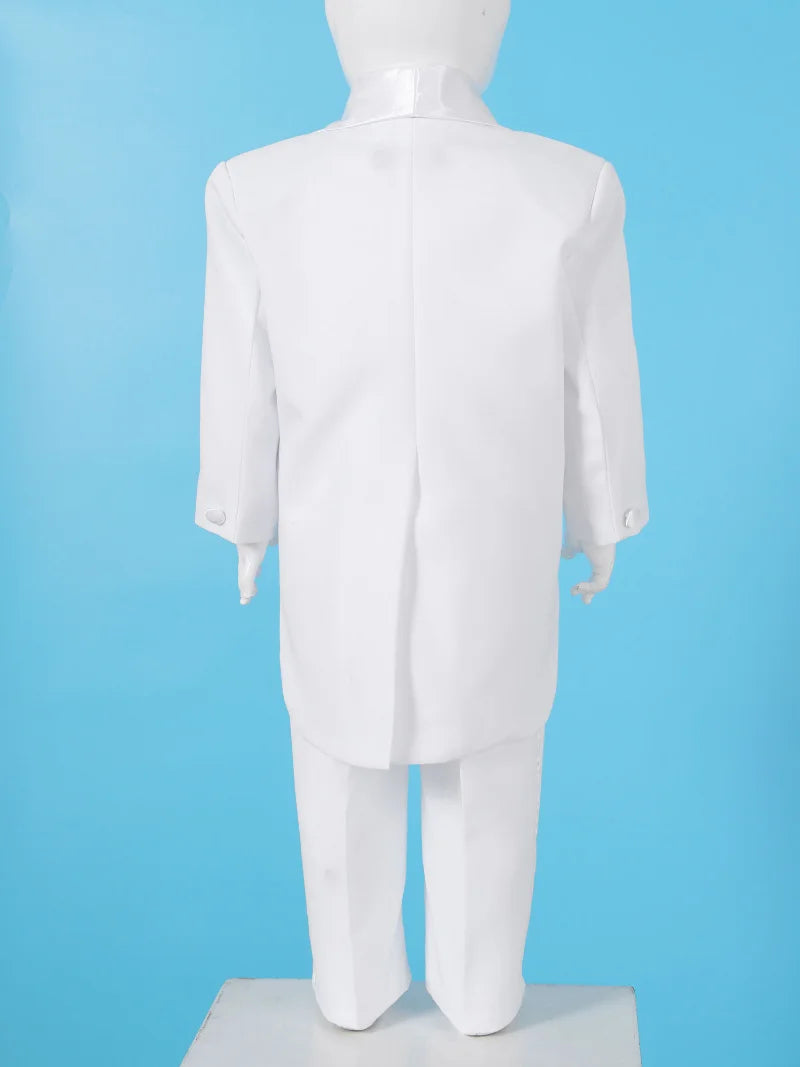 Boys Wedding Birthday Party Blazer Tuxedo Baby Boy Christening Outfit Coat Shirt Pant Vest BowTie Gentleman Suit Baptism Clothes