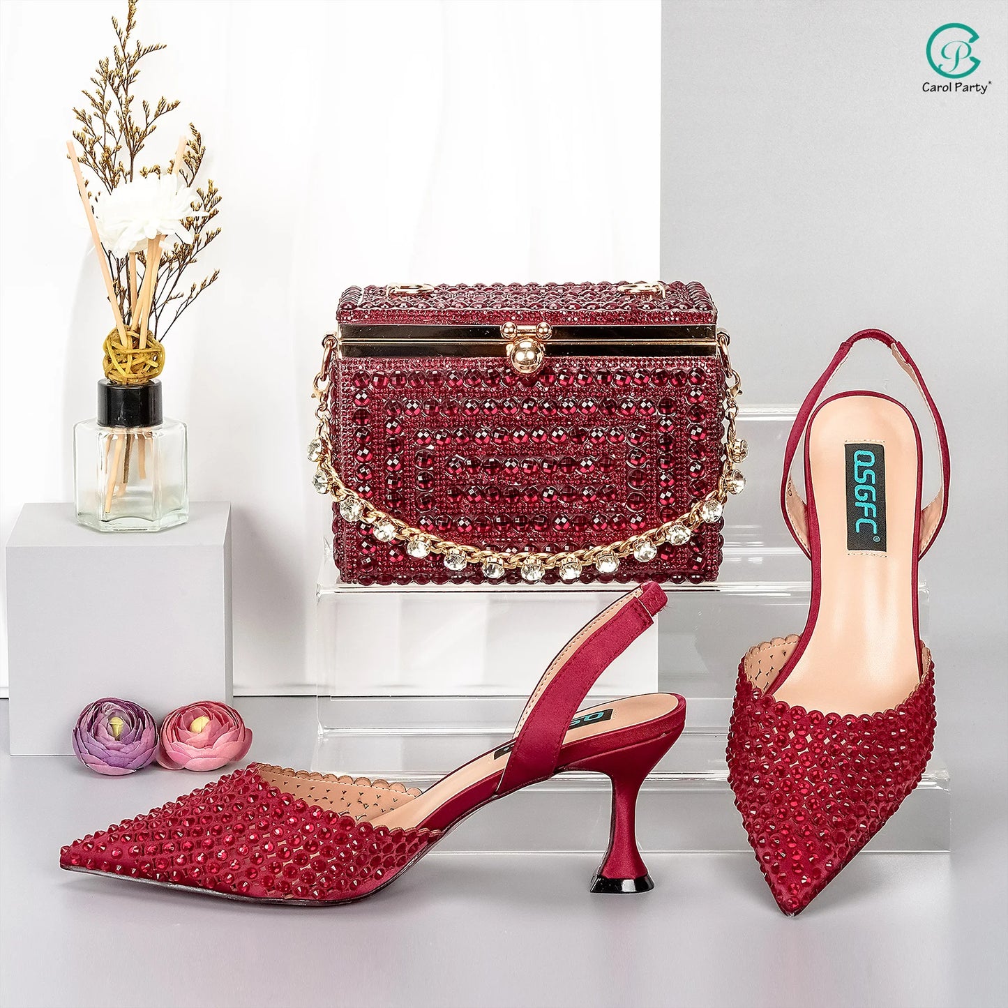Italian Design Wedding Party Shoes & Small Box Bag Comfortable Noble Thin Heels Sexy Single Shoes Mesh Breathable Women's