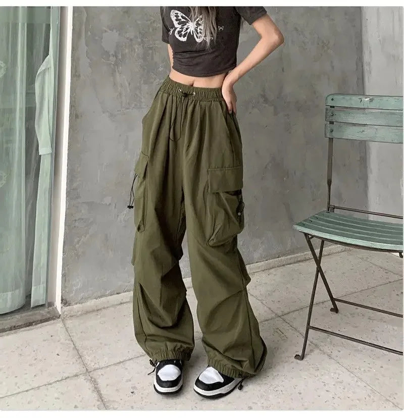 Retro work casual pants for women's summer versatile straight tube drape leggings loose wide leg pants