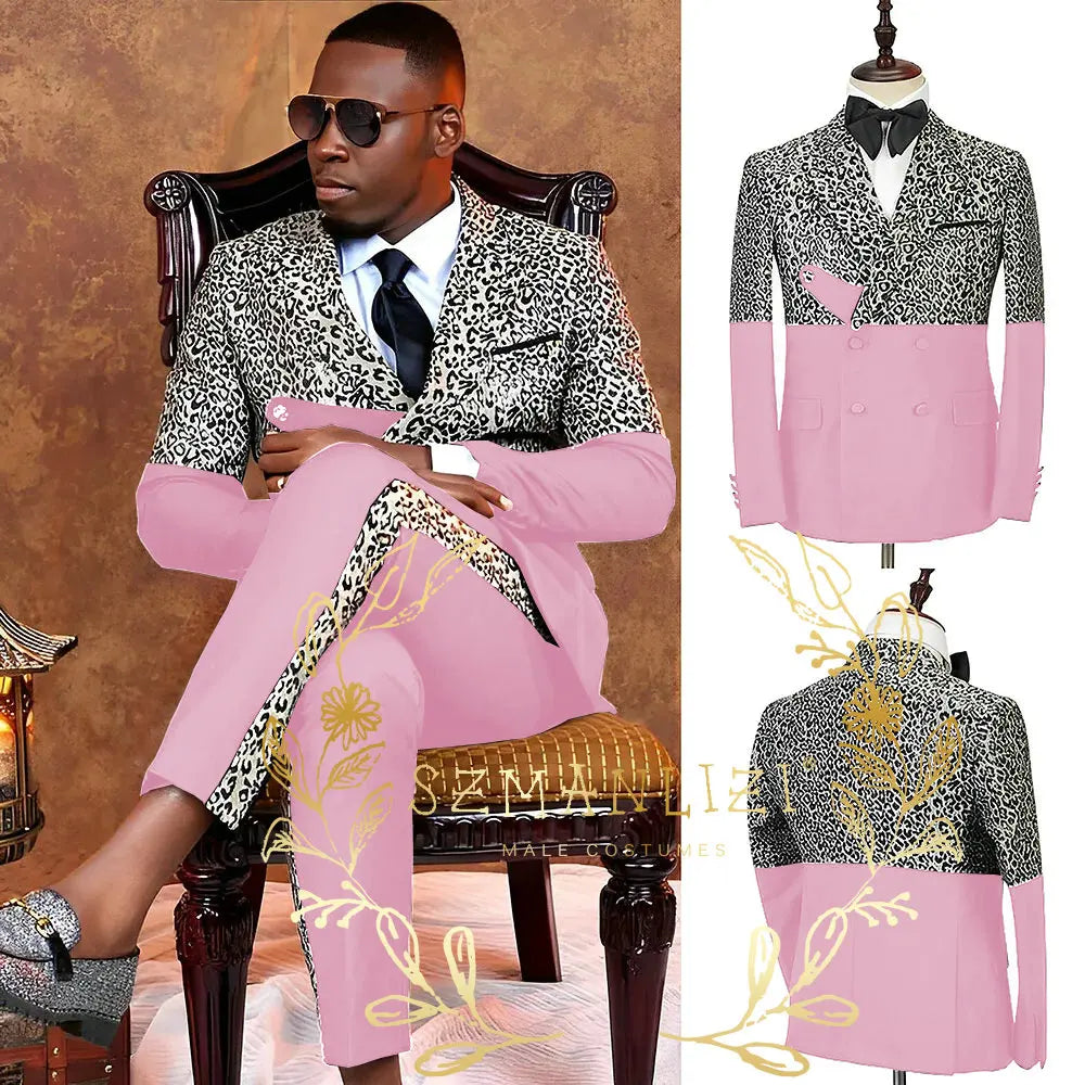 High Quality Fashion Design Double Breasted Men Suits Costume Homme Wedding Prom Slim Fit Tuxedo Groom Wear 2 Pieces Jacket+Pant