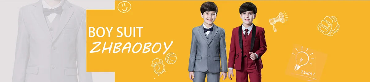Boy's 3 Piece Suit Slim Fit Suit One Button Formal Wedding Suits Prom Dress Suit