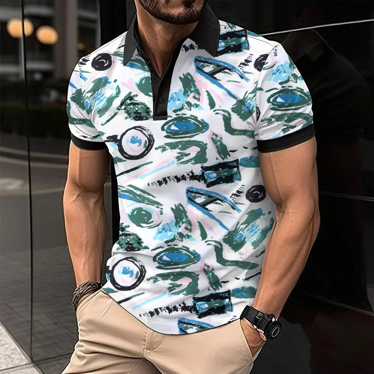 Summer Men's Casual Polo Shirt Spring Summer New Business Leisure Breathable Lapel Polo Shirt for Man