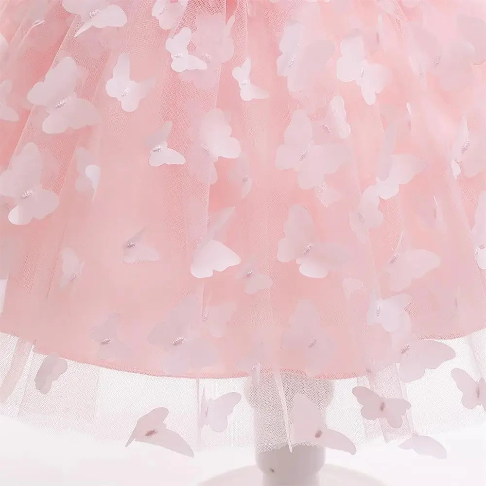 Children's Elegant Dresses For 1st Birthday Dress Baby Butterfly Lace Dress Girls Party Dresses Newborn Princess Dress Clothes