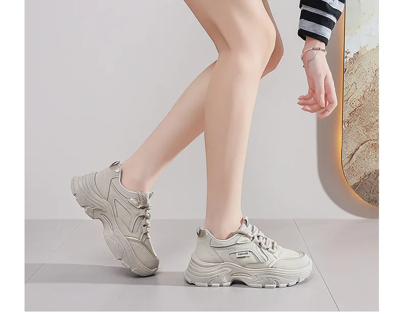 Sneakers for Women Autumn New Style, Korean Version Versatile Thick-Soled Single Shoes, Sports Shoes Running Casual Shoes