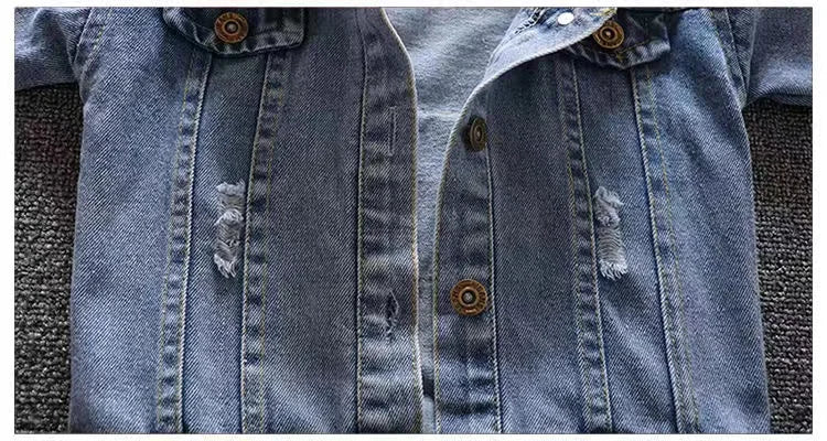 Spring Autumn Denim For Boys' Set New 2024 Korean Version Jacket Fashion Jeans Handsome Two-Piece Set