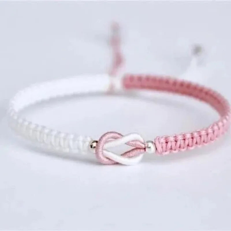 Love Knot Rope Braided Bracelet 'Always Together' Casual Adjustable String Handmade Matching Gift for Her Couple Teens Girls Boy