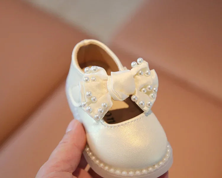 Baby Girls Big Bow Shoes Low Heel Flower Wedding Party Dress Shoes Princess Shoes For Kids Toddler
