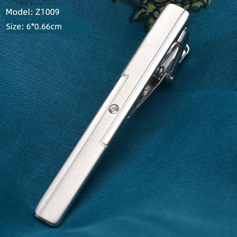Tie Clip Male Minimalist Silver Fashion Formal Wear All-Match Tie Clip Sub Neckline Clip Laser Sculpture Laser Company Logo
