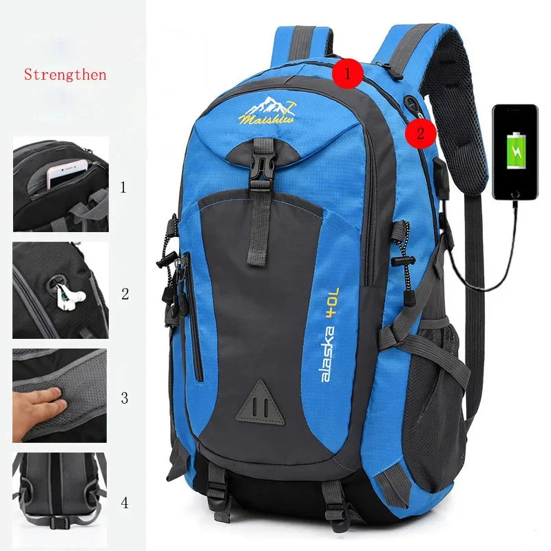 Anti-theft Mountaineering Waterproof Backpack Men Riding Sport Bags Outdoor Camping Travel Backpacks Climbing Hiking Bag For Men