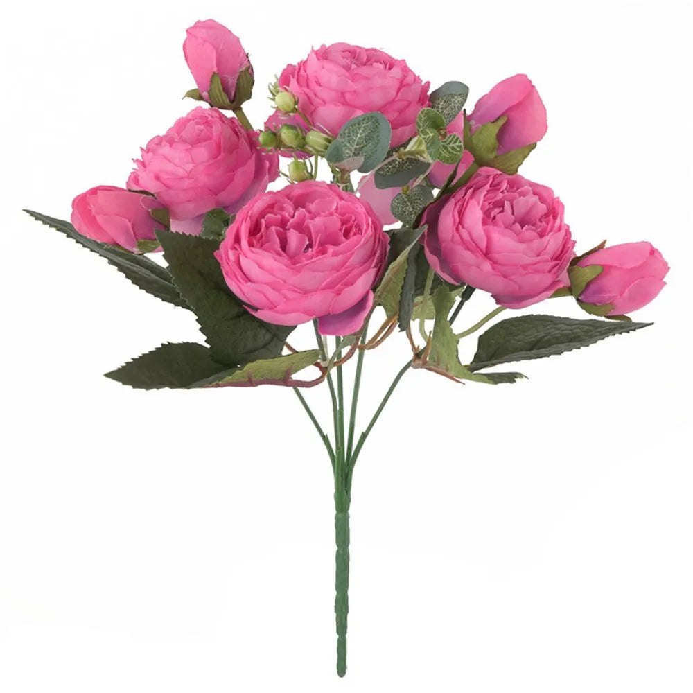 1PC 30CM Fake Roses Silk Peony Artificial Flowers Cheap New Year's Christmas Decorations Vase Home Wedding Bridal Bouquet Indoor