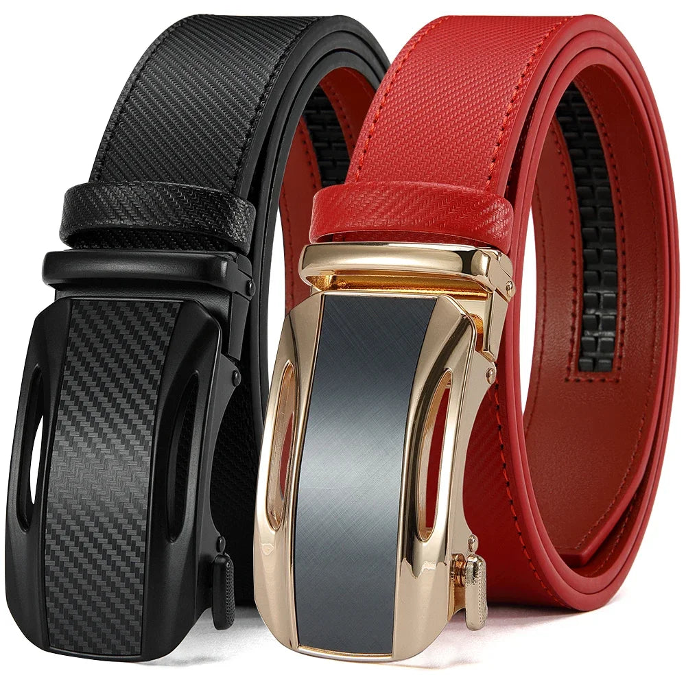 Men Belts Genuine Leather Luxury Famous Brand Belt Automatic Buckle Leather Mens Belt New Fashion Jeans Office Work Casual Belt