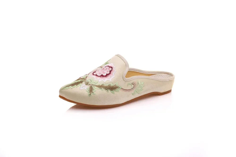 Summer Harajuku Chinese Style Women's Slippers Casual Vintage Embroidery Women Shoes Ethnic Style Fashion Streetwear Sandales